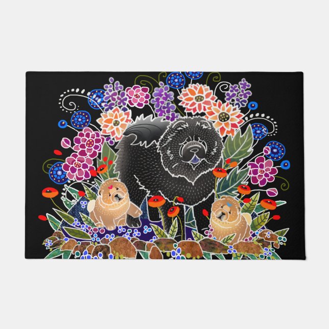 GARDEN PARTY CHOW - Indoor/Outdoor door mat (Front)