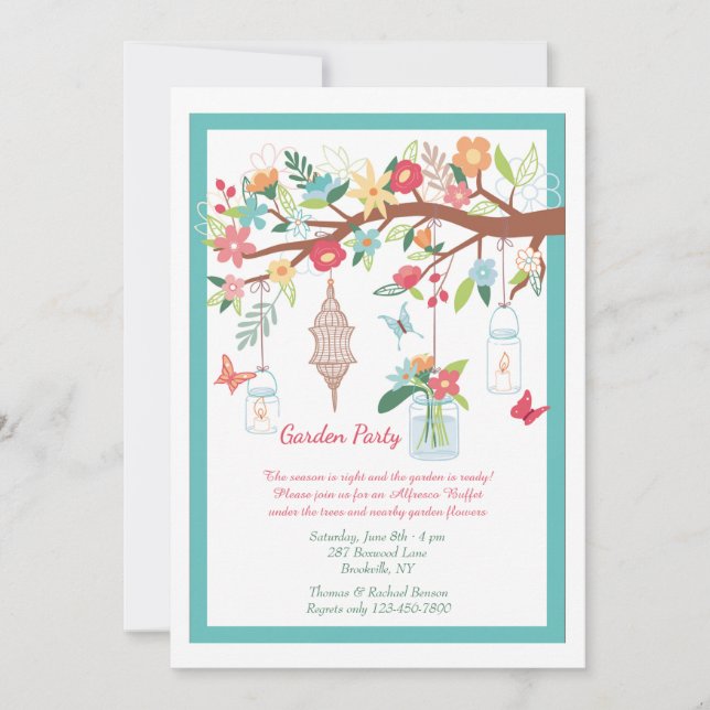Garden Party Floral Invitation (Front)