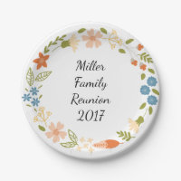 Garden Party Floral Personalised Paper Plates