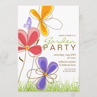 Garden Party | Flowers & Butterfly Invitation
