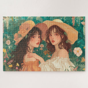 Garden Party Girls Jigsaw Puzzle