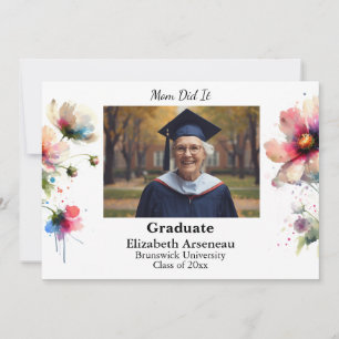 Garden Party Grad Floral Invitation Personalize