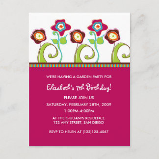 Garden Party Invitation Postcard