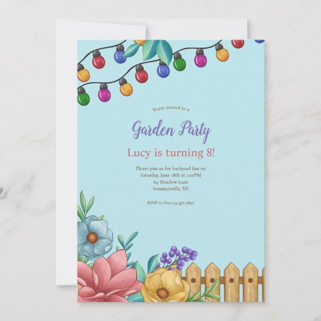 Garden Party Lights Invitation (Front)