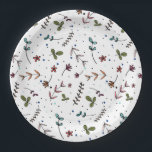 Garden Party Paper Plate<br><div class="desc">This elegant and modern customisable plate featuring a botanical theme in green,  blue,  coral and pink will delight your party guests. Part of the Garden Party collection from Parcel Studios. Perfect for birthday parties,  bridal showers and more.</div>