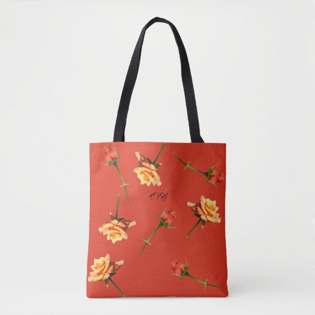 "Garden Party" Roses All Over Print Tote Bag (Front)