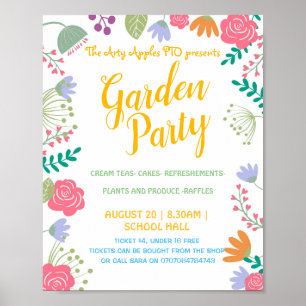 Garden party summer theme poster