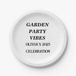 Garden Party Vibes Plates – Custom Name & Year