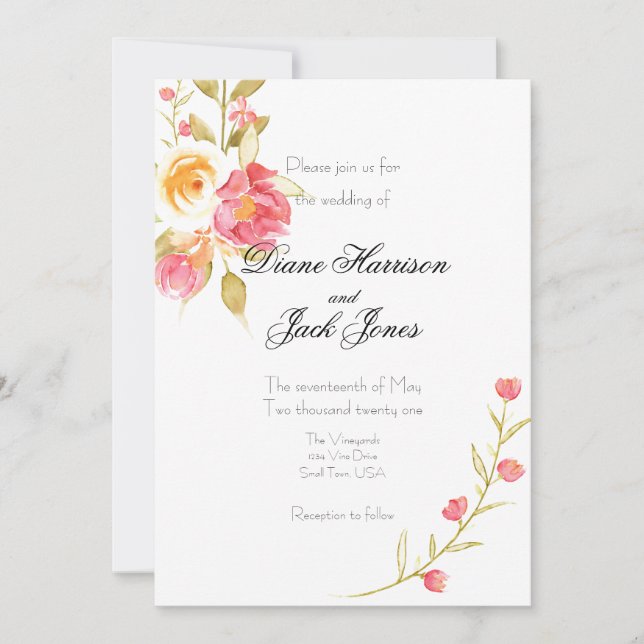 Garden Party Wedding Invitation (Front)