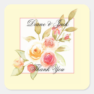 Garden Party Wedding Square Sticker