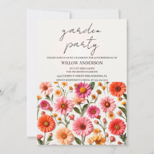 Garden Party, Wildflower Birthday Party Invite Tem