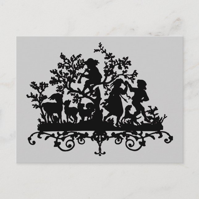 Garden Party With Children Dancing Postcard (Front)