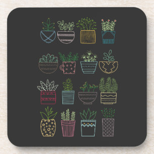 Garden Party with pots and flowers Coaster