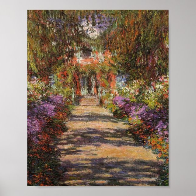 Garden Path At Giverny 1902 By Claude Monet Poster (Front)