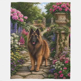 Garden Path, Belgian Tervuren Fleece Blanket