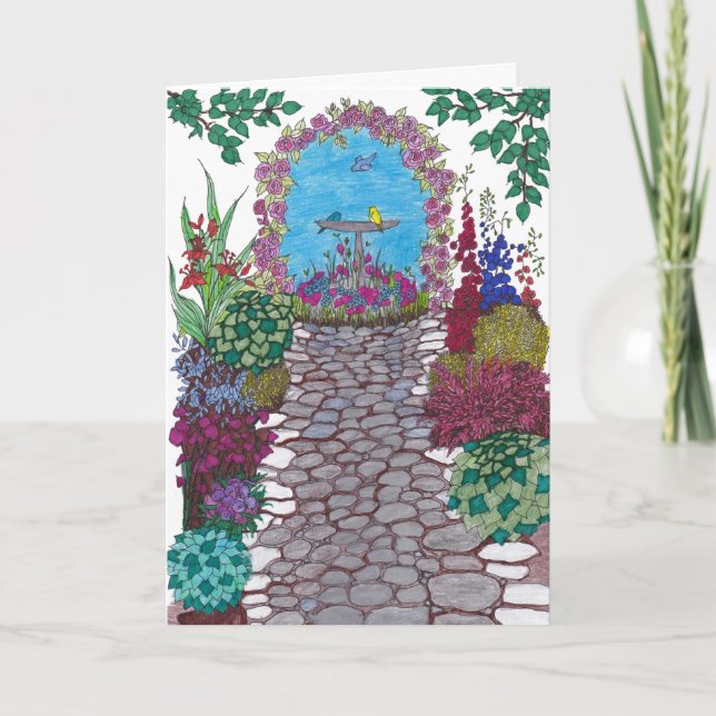 Garden Path Birthday Card (Front)