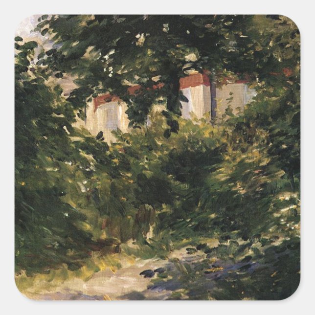 Garden Path in Rueil by Édouard Manet Square Sticker (Front)