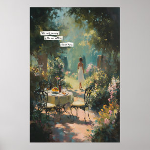 Garden Path Quote Poster  Woman Walking, Floral