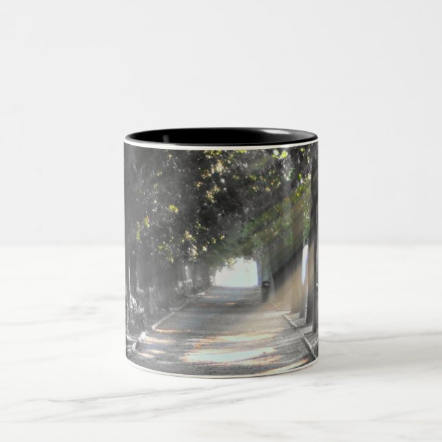 garden path, rome Two-Tone coffee mug (Center)