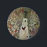 Garden Path w Chickens, Gustav Klimt, Art Nouveau 6 Cm Round Badge<br><div class="desc">Garden Path with Chickens (1916) by Gustav Klimt is a vintage Victorian Era Symbolism fine art painting. A nature scene with chickens in the backyard flower garden on a farm. About the artist: Gustav Klimt (1862-1918) was an Austrian Symbolist painter and one of the most prominent members of the Vienna...</div>