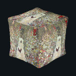 Garden Path w Chickens, Gustav Klimt, Art Nouveau Pouf<br><div class="desc">Garden Path with Chickens (1916) by Gustav Klimt is a vintage Victorian Era Symbolism fine art painting. A nature scene with chickens in the backyard flower garden on a farm. About the artist: Gustav Klimt (1862-1918) was an Austrian Symbolist painter and one of the most prominent members of the Vienna...</div>