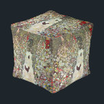 Garden Path w Chickens, Gustav Klimt, Art Nouveau Pouf<br><div class="desc">Garden Path with Chickens (1916) by Gustav Klimt is a vintage Victorian Era Symbolism fine art painting. A nature scene with chickens in the backyard flower garden on a farm. About the artist: Gustav Klimt (1862-1918) was an Austrian Symbolist painter and one of the most prominent members of the Vienna...</div>