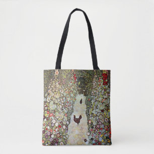 Garden Path w Chickens, Gustav Klimt, Art Nouveau Tote Bag