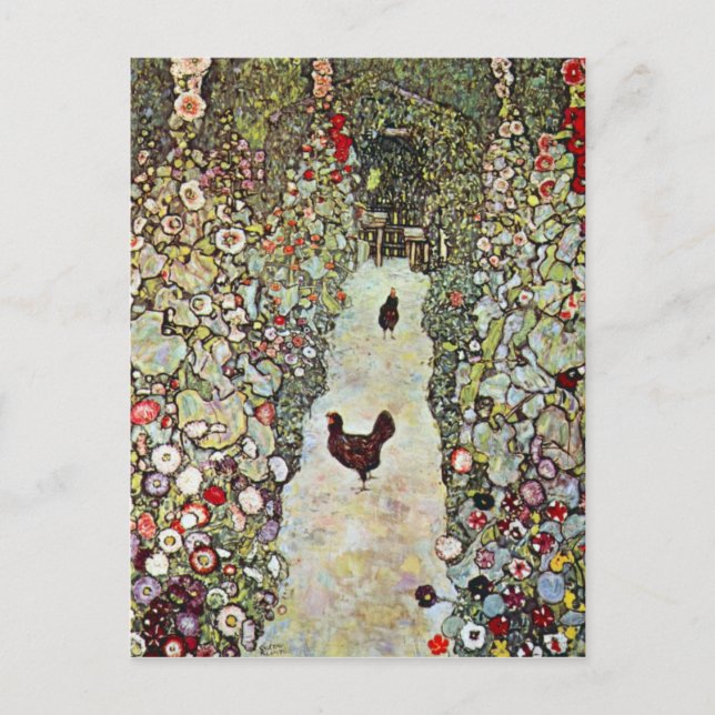 Garden Path with Chickens by Gustav Klimt Postcard (Front)