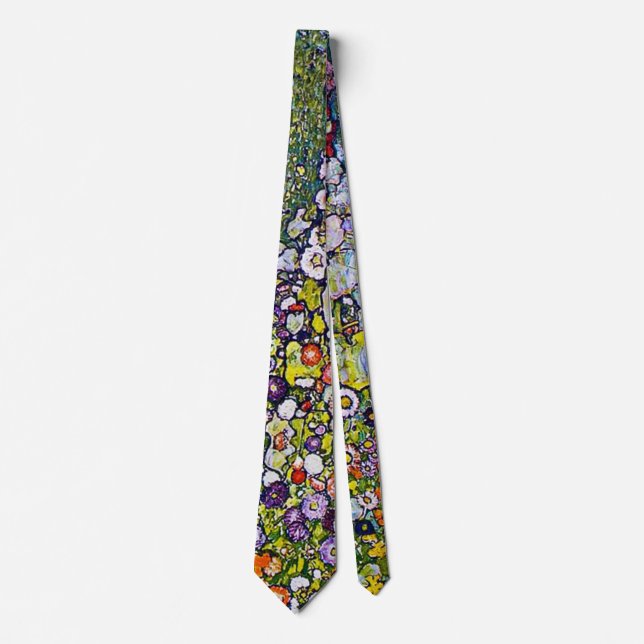 Garden Path with Chickens, Gustav Klimt Tie (Front)