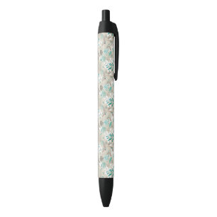 Garden Pattern Black Ink Pen