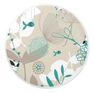 Garden Pattern Ceramic Knob