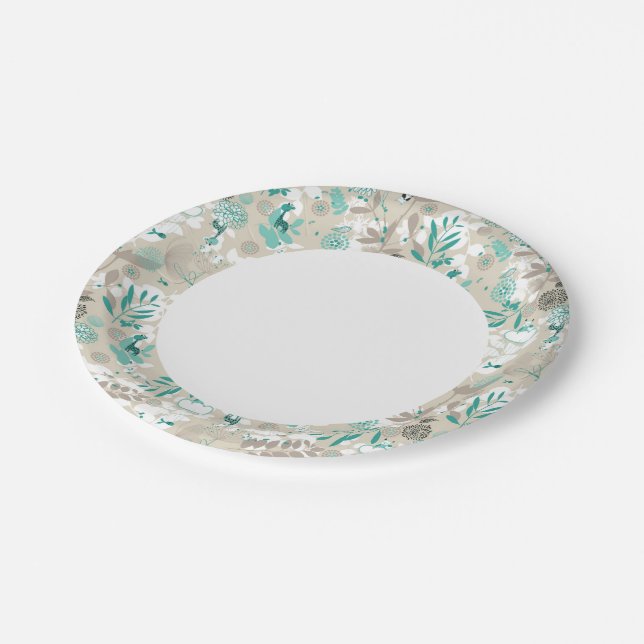 Garden Pattern Paper Plate (Angled)