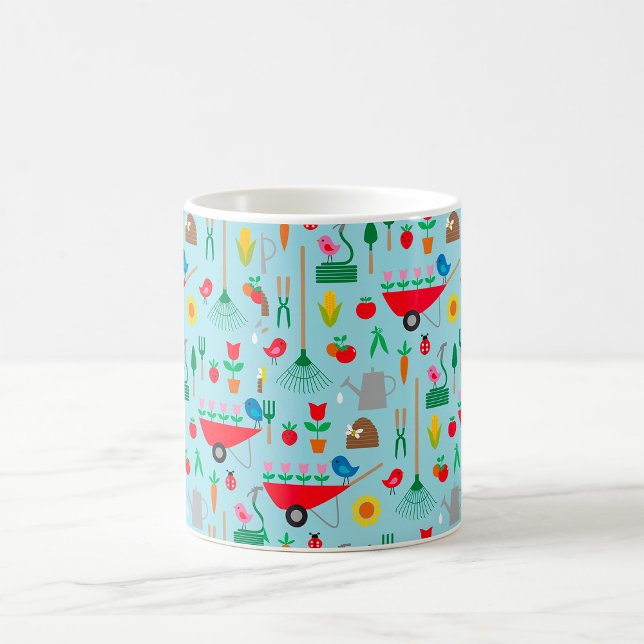 Garden Pattern Spring Flowers and Gardening Tools Coffee Mug (Creator Uploaded)