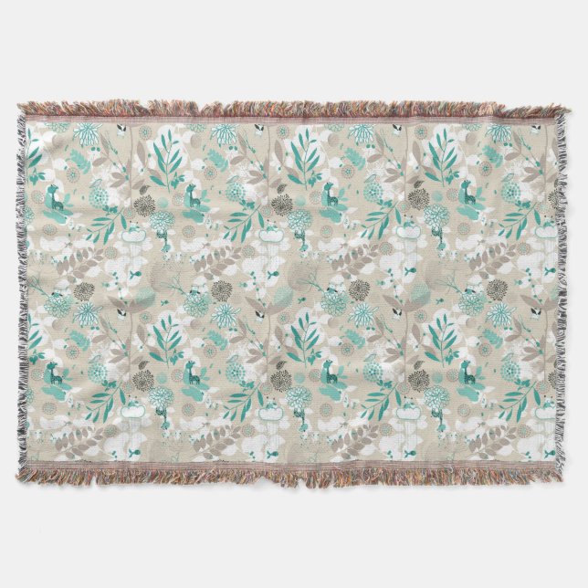 Garden Pattern Throw Blanket (Front)