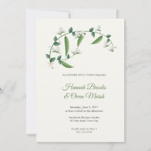 Garden Pea Blossom Vine Wedding Invitation