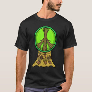 Garden Peace Gardener Hippie Tree Roots Animal Foo T-Shirt