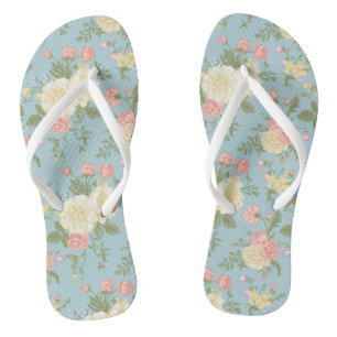 Garden Peony Floral Pattern Jandals