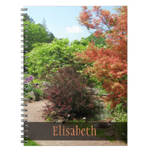 Garden Photo Lush Spring Park Path any Name Spiral Notebook