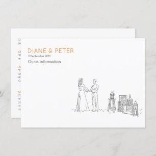 Garden Picnic Minimalist Black and White Wedding Enclosure Card