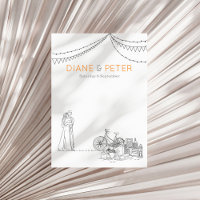 Garden Picnic Minimalist Black and White Wedding