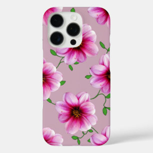 Garden Pink Dahlia Flower on any Colour iPhone 16 Pro Case