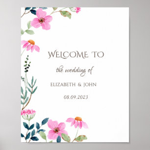 Garden Pink Flowers Poster