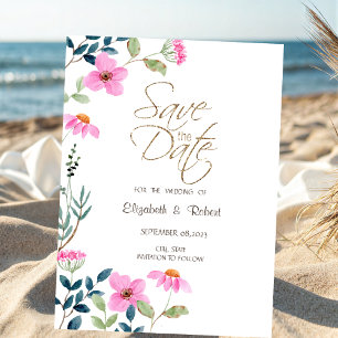 Garden Pink Flowers Save The Date