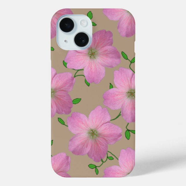 Garden Pink Geranium Flower on any Colour Case-Mate iPhone Case (Back)