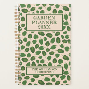 Garden Planning Boho Nature Rustic Green Tan Small Planner
