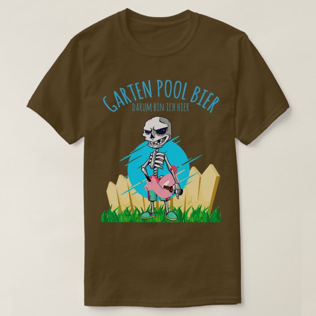 Garden Pool Lifeguard Beer Hob T-Shirt (Design Front)