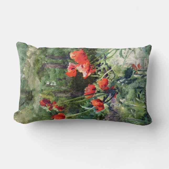 Garden Poppies (by Mildred Anne Butler) Lumbar Cushion (Front)