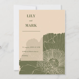 Garden Poppy flowers. Engraved background. Invitation