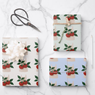 Garden Produce Wrapping Paper   Aprons & Tomatoes