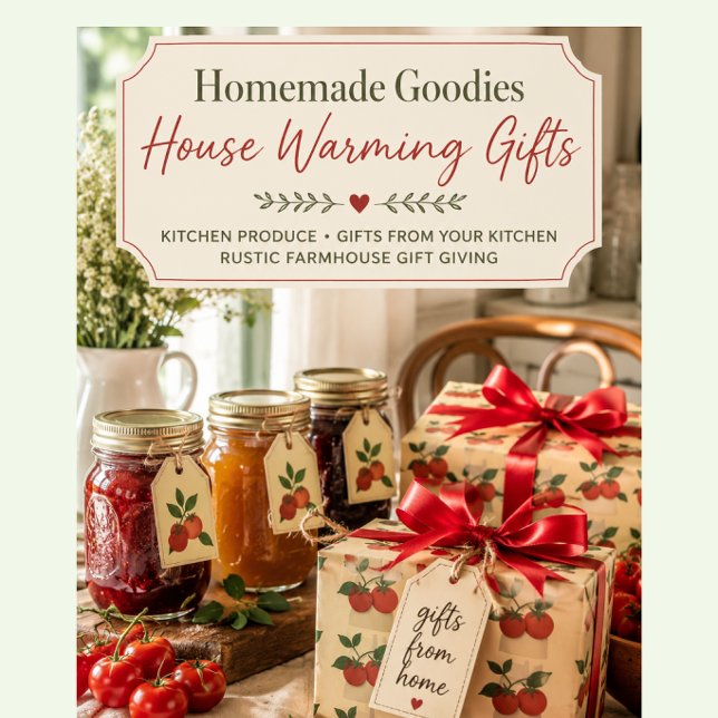 Garden Produce Wrapping Paper | Aprons & Tomatoes (Rustic homemade produce gift wrap inspired by fresh kitchen goodness and farmhouse gift giving.)
